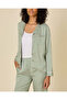 Women Green Striped Satin Long Sleeve Pajama Set - 4