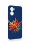 Vivo Y16 Compatible Colorful Leaf Pattern Silicone Case - 3