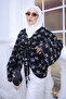 Black Embroidered Kimono Pants Set - 3