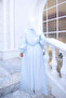 Baby Blue Collar Detailed Dress - 4