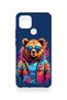 Oppo A15 Compatible Bear Patterned Silicone Case with Glasses - 3