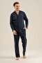 Men's Navy Blue Shirt Pajama Set Ar3857-S-V1 - 2