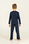 Father Son Let the Adventure Begin Navy Blue Long Sleeve Pajama Set Ar3827-A-V1 - 4