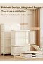CozyNest Portable Freestanding Wardrobe Closet with Hanging Rod, Foldable Stackable Clothing Storage Cabinet with Wheels, Reinforced Dustproof Garment Organizer for Bedroom, Dorm, Living Room & Office - 2