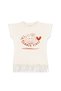 Girl's 100% Cotton Sea Shell Printed T-Shirt with Tassels - 2