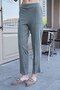 Women's Modal Silky Lycra Fabric High Waist Front Stitched Pocketed Skinny Leg Trousers-Khaki - 3