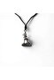 Egyptian Cat Bastet Figured Chrome Unisex Necklace - Adjustable Ethnic Pendant with Oiled Cotton Cord - 2