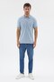 Blue Polo Collar Pique Short Sleeve Slim Fit 100% Cotton T-Shirt 1011260171 - 2