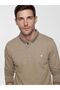 Lcwaikiki Classic Beige Polo Collar Men's Sweatshirt - 3