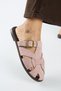 Qurina Women's Genuine Leather Caged Powder Slippers - 5