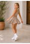 Bottom Top Set Girls' Tennis Skirt with Shorts Crop Blouse - 2