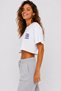 Women's Crop T-Shirt 100% Cotton Comfortable Fit Amore Printed T-Shirt - White - 3