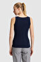 Women's Navy Blue Square Neck Basic T-Shirt 50321790-Vr033 - 5