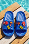 Children's Upper Sticker Detail Slippers 300-12 Cobalt Blue01 - 3