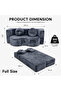 Convertible Folding Futon Sofa Bed, Queen Sleeper Sofa with Pillow, Teddy Floor & Futon Loveseat Couch, Foam Folding Mattress Sleeper for Living Room, Guest Use, Apartment, No Assembly - 8