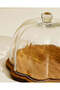 Clear Glass Cake Dome With Wooden Tray (Large) - 5