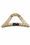 Transparent Brown Acrylic Claw Hair Clip with Black Stone and Logo Detail