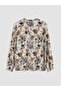 Lcw Grace Beige Tie-Neck Floral Blouse - 7