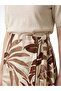 Lcw Modest Brown Patterned Skirt with Tie Waist - 3
