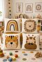 Set of 4 Children's and Baby's Throw Pillow Covers with Cute Animal Head Patterns