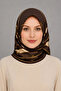 وشاح منقوش بنقشة التويل LS2201 09-بني-كريمي - 3