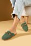 Estelya Chain Belted Slippers with Embroidery Detail - 3
