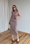 Mink Draped Slit Dress - 4114