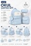 4-Piece Satin Fabric Waterproof Primary School Bag Set with Lunch Bag, Pen Holder and Accessory Bag - 2