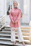 Ruffle Sleeve Belted Pink Tunic