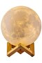 LED Moon Lamp With Remote And Touch Control White/Brown 15X15X15cm