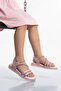 Pink Velcro Girls' Flat Sandals