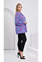 Women's Vibrant Color Geometric Patterned Gathered Cuff Tunic - 3