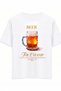 Unisex Oversized T-Shirt Beer Barley Water Printed Black / White - 6