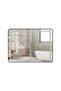 RECTANGULAR LED BATHROOM MIRROR 100X80CM MATT BLACK FRAME - 2