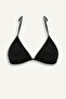 Drawstring Black Women's Bikini Top T3666Az/Bk81
