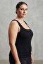 Trend42Plus Large Size Thick Strap Basic Top-Black - 2
