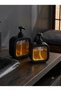 2 Pcs Countertop Black 500ml Bathroom Decorative Kitchen Liquid Soap Dispenser Bathroom Kitchen Dishwashing Detergent Dispenser