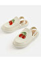 Girls Cream Flower Print Mule - 3