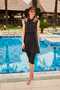 Parachute Black Tights Semi-Closed Swimsuit 3 Pieces - M2458 - 4