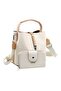 Women's Wallet and Shoulder Bag Combination with Lock Detail in Black-Tan