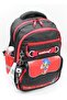 493 Waterproof Fabric Boys' Primary School Bag 3-Piece Set School Bag Red-Black - 2
