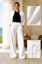 High Waist, 2 Pockets, Elastic Waist with Drawstring, Slim and Lightweight Pants That Won'T Show under Clothes - White