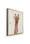 Watercolor Giraffe Kids Wall Art | Portrait Framed Canvas Print with Gold Foil Embossed | Luxury Islamic Decor for Kids Room - 3