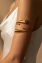 Yellow Steel Big Drop Spiral Pazu Bracelet Adjustable Arm Accessory - 3
