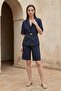 My Fashion Belted Short Jacket and Wide Leg Pants Set - 6