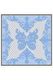 Baroque Patterned Light Blue Twill Silk 90X90 Scarf