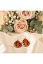 Copper Orange Minimal Floral Pattern Dangle Earrings |   100% Handmade Copper 710 - 4