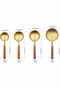 Set of 4 Wooden Handle Measuring Spoons – 250/125/80/60 ml Stainless Metal - 5