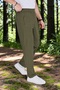 Sports Sweatpants Summer Thin Parachute Fabric Elastic Waist (Khaki) - 2