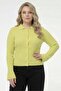 Women Spread Collar Long Sleeve Textured Cardigan, Lime